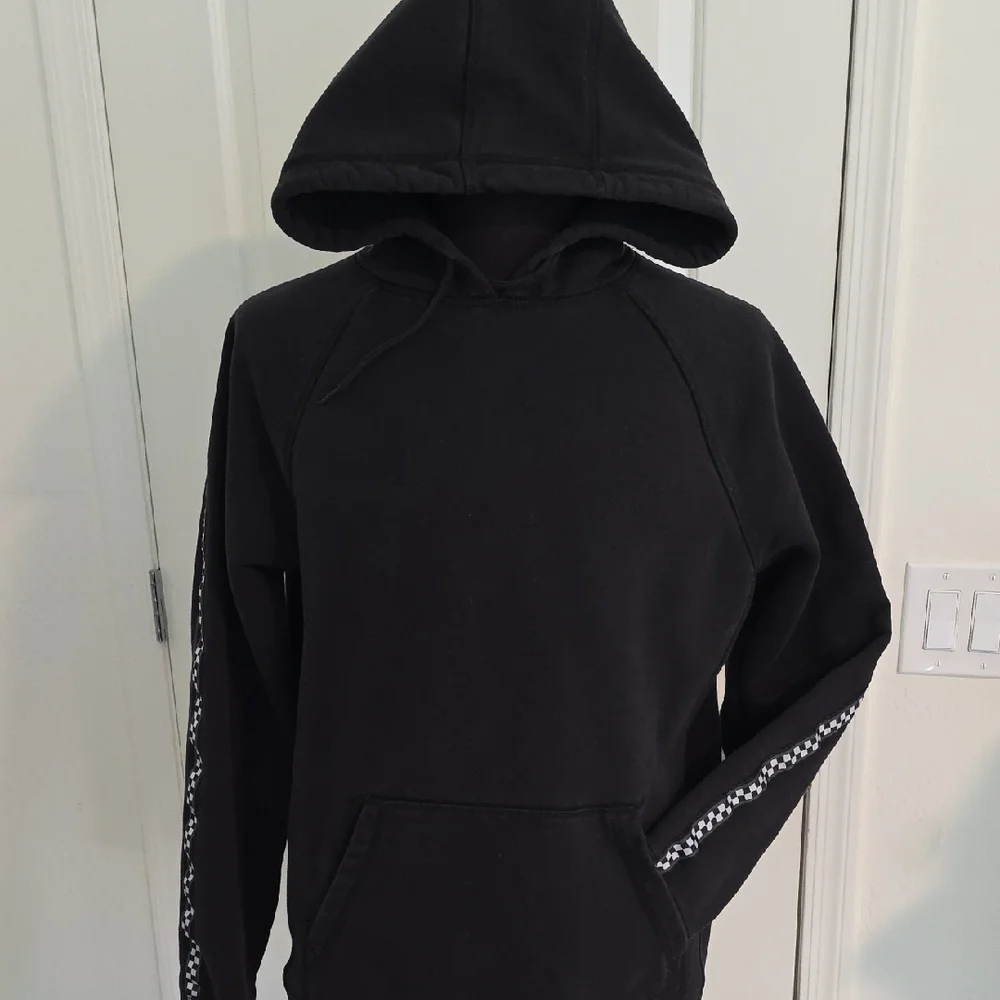 Vans Black Hoodie with Checkered Detail - Picture 1 of 4